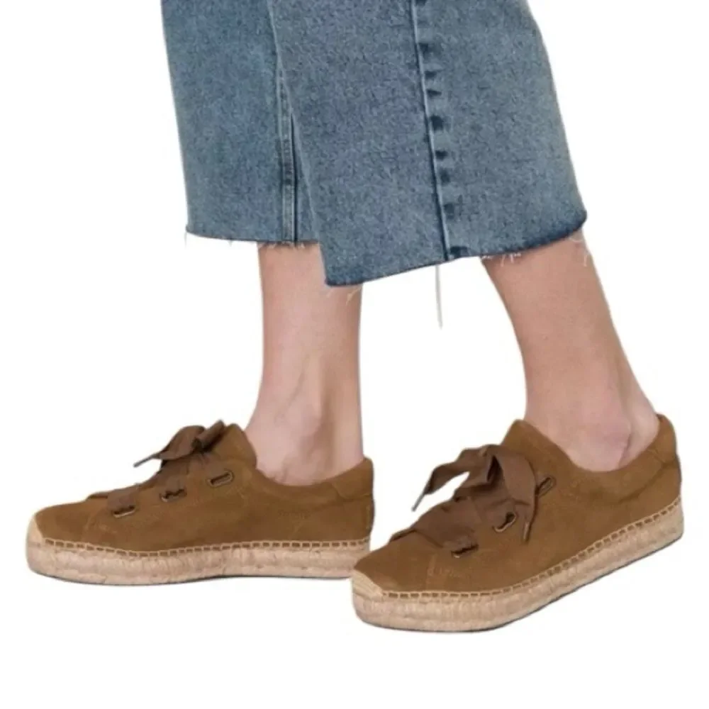 UGG Brianna Suede Chestnut Espadrille Sneaker Size 6
